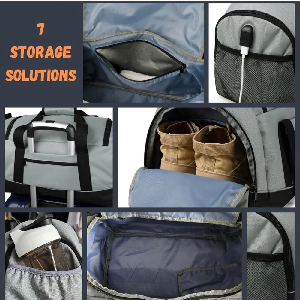 Syryx Gear Gym Bag Unisex Sports Duffle Bag Separate Wet Pocket, Shoe Spaces NWT
